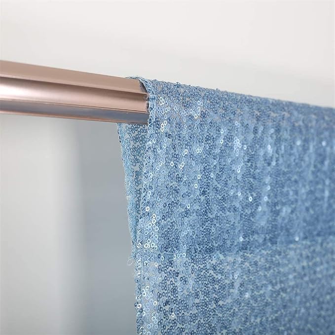 Eternal Beauty Baby Blue Sequin Backdrop Curtains, 4 Panels 2x8FT | 3mm Sparkle - Image 8