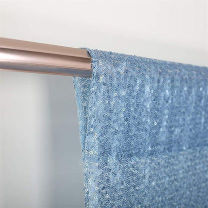 Eternal Beauty Baby Blue Sequin Backdrop Curtains, 4 Panels 2x8FT | 3mm Sparkle - Image 8