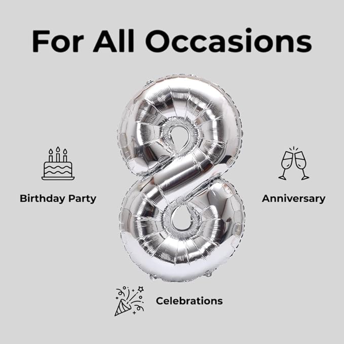 YPSelected 32 Inch Large Foil Helium Number Balloon Birthday Wedding Party 0-9 - Image 5