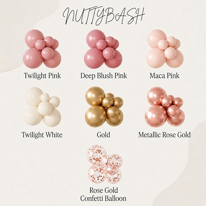 Dusty Rose Pink Balloon Arch Kit - Image 4