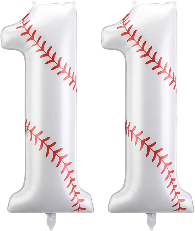 Jenaai Baseball Number 11 Balloons 40 Inch Baseball Theme Birthday Party by Jenaai