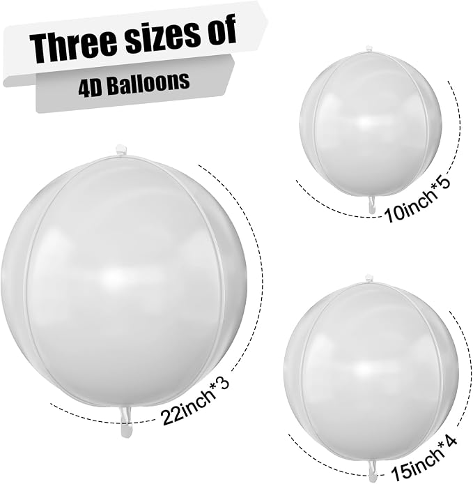 12Pcs Matte White Round Foil Balloons - Image 2
