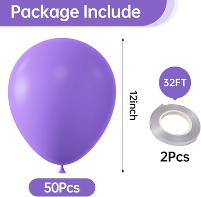 12 Inch Light Purple Balloons, Baby Shower, Graduate Party Decorations - Image 2