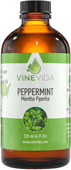VINEVIDA Peppermint Essential Oil 4 oz - Undiluted Peppermint Oil - DIY Candle Scents for Candlemaking - Bulk Essential Oil for Soap Making Safe for Skin