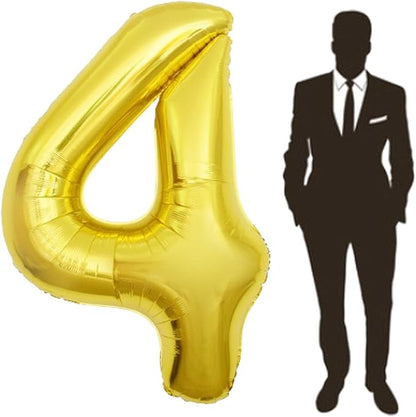 65 Inch Giant gold Foil Number Balloon, Old Children's Birthday Party Helium by Yimenbloon