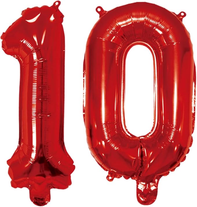 Number 10 Balloon Foil Mylar Balloons by YPSelected