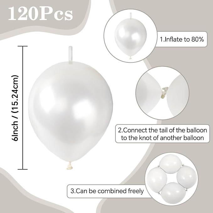 White Link Balloons - Image 2