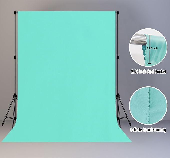 Turquoise Photography Backdrop for Photoshoot, Fabric 10x20ft | Polyester - Image 2