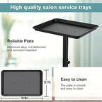 Premium Aluminum Salon Tray, Sturdy Five feet Base Adjustable is Used for Salon Tray on Wheels, tattooing, Beauty Spa, Dentist, Etc.…(Black)