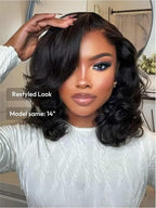 YIROO Bye Bye Knots 7x5 Lace Straight Bob Wig Glueless Human Hair Wig with Elastic Drawstring,Pre Plucked Pre Cut Short Bob Lace Closure Wig Wear and Go Natural Color 150% Density 10Inch