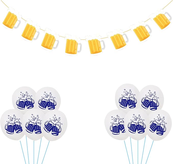 Beer Birthday Banner for Beer Party and Birthday Wedding Party Supplies by OSAMUHA