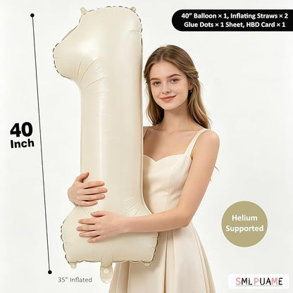 40 Inch Beige Number 5 Balloons - Image 4
