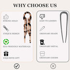 Sunolga 3pcs Prestige French Hair Pins for Women, 4.38" Large, Serrated Anti-Slip Design, Curved Shape for Better Head Fit, Coquette Elegant Hair Accessories for Updos, Chignon, Bun Hairstyles