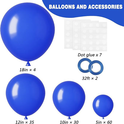 RUBFAC Blue Balloon Arch Kit 129pcs Different Sizes Royal Blue Balloons | Blue - Image 2