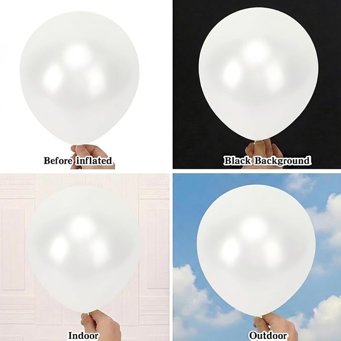RUBFAC Pearl White Balloons 65pcs, 12 Inch Party Balloon - Image 3