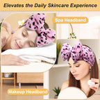 Shintop Women Fashion Lovely Soft Carol Fleece Bowknot Bow Makeup Cosmetic Shower Elastic Hair Band Hairlace Headband (Pink)
