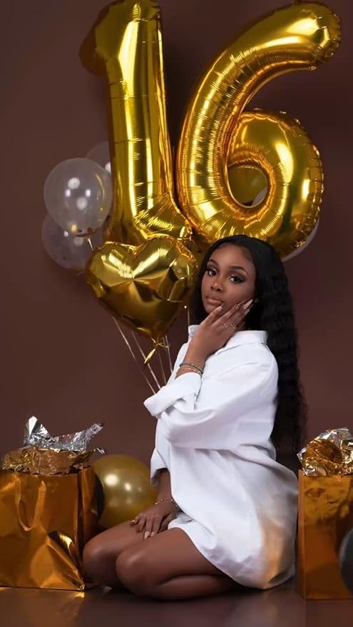 Gold Number 16 Balloon 40 Inch - Image 2