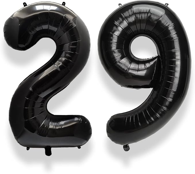 AULE 40 Inch Black Number Balloon 29 Foil 0-9 Birthday Big Numbers | Birthday by AULE