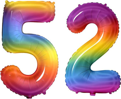 Number 52 Balloons for 52nd Birthday Party Decorations, 0-100 Large No.52 by Joycard