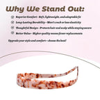 Acetate Hairbands for Women - Non-Slip Thin Headbands with Teeth, Eyewear-Friendly Design, 90s Retro Hair Accessories, No Pressure & No Headache Sunglasses Headband (Amber Brown)