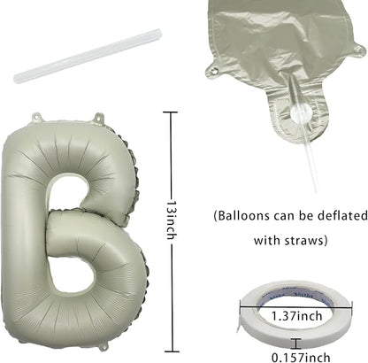 Beige Happy Birthday Balloon Banner 16 Inch - Image 2