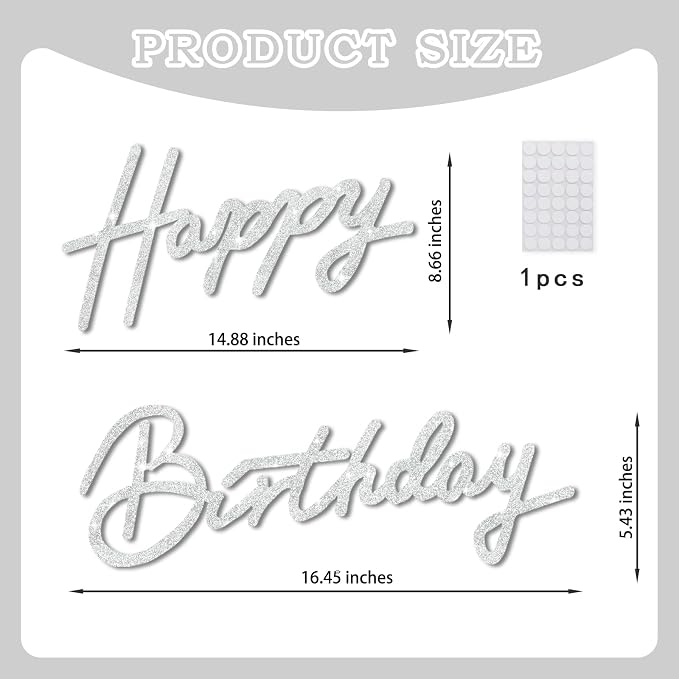 TONIFUL Happy Birthday Sign for Backdrop - Image 2
