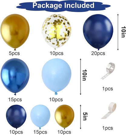 97PCS Navy Blue Balloon Garland Arch Kit, Metallic Blue and Macaron Blue - Image 2