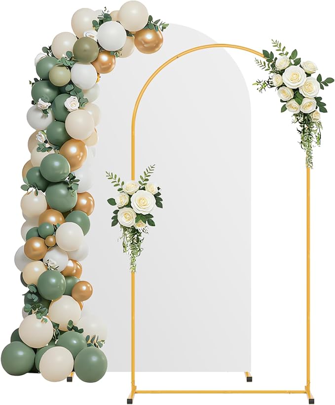 7.2FT Arch Backdrop Stand and White Cover Set, Wedding Arch Backdrop Stand | by Unknown