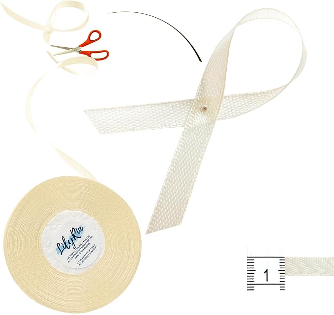 Ivory Ribbon 1/4 Inches 36 Yards Satin Roll Perfect - Image 4