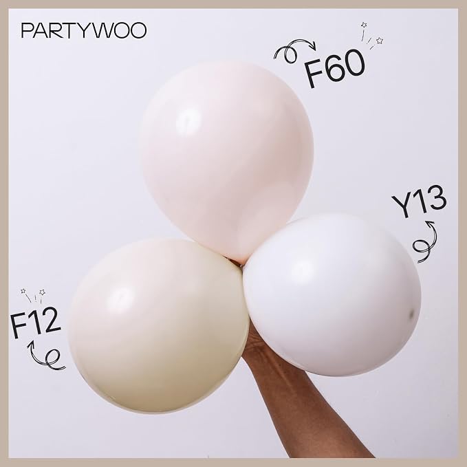 PartyWoo White Balloons 100pcs Matte White Latex Helium Balloons 10 Inch | - Image 3