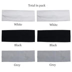 6 Pcs Headbands for Women Hair Cotton Headband Non-slip Stretchy Elastic Head Wrap Holder Hair Accessories Black White Grey Color