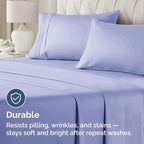 King Pillow Cases Set of 4 - Ultra Soft Hotel Quality Pillowcase Covers - Comfy, Cozy & Wrinkle Free - Shrinkage, Stain and Fade Resistant - Machine Washable Pillow Protectors - 4 Piece Set - Lavender