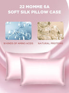Mulberry Silk Pillowcase for Hair and Skin, SGMSILK 22 Momme Natural Silk Pillow Cases with Zipper, 6A Soft and Smooth Single Sided Pure Silk Pillow Cover (Soft Pink, King 20"x36")