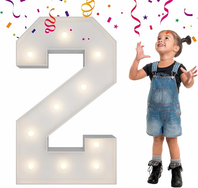3FT Light Up Numbers Letters, Mosaic Numbers by MerryMosaics