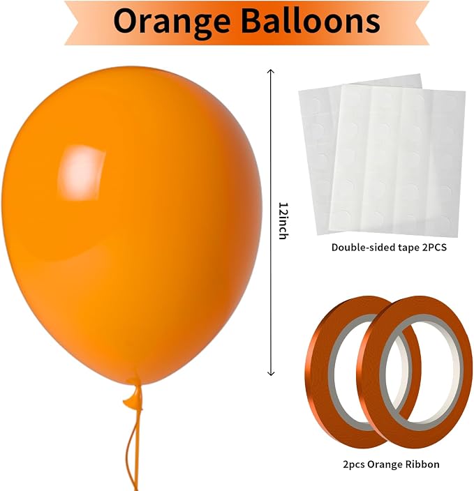 Orange Balloons 100 Pack 12 inch Extra Thick Latex Party Balloons | Balloons - Image 2