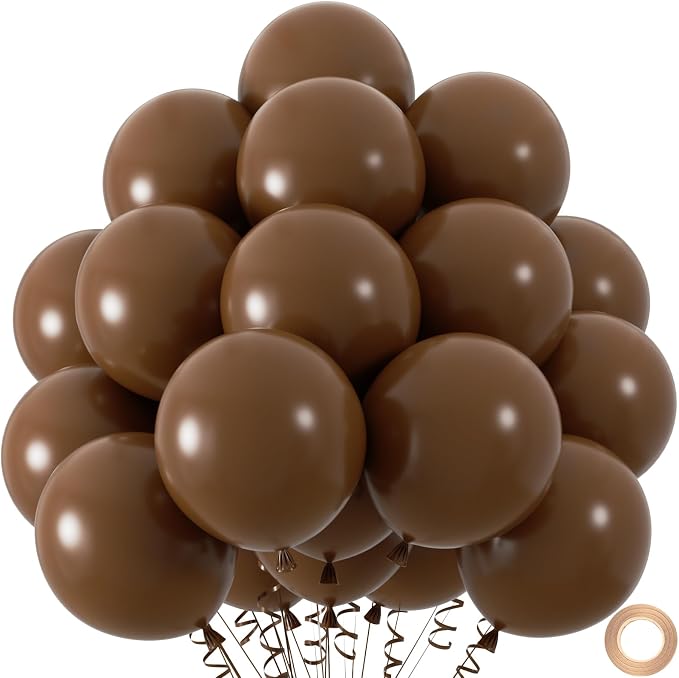 50pcs Dark Brown Balloons, Helium 12inch Brown Party Balloons by Colorfullifefromnowon
