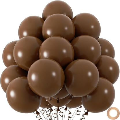 50pcs Dark Brown Balloons, Helium 12inch Brown Party Balloons by Colorfullifefromnowon