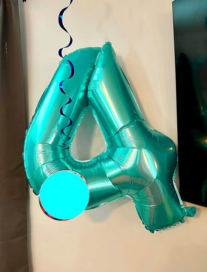 Number Balloons Teal Blue 5 Balloon 40 inch - Image 4