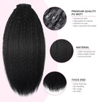Seamless Clip In Hair Extensions Human Hair Kinky Straight 14inch 120g 8pcs Seamless Clip Ins For Black Women Real Human Hair Extensions Full Head kinky clip ins Invisible Pu Skin Weft Natural Black