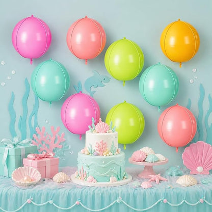 Pastel Colorful Round Foil Balloons 9 pcs - Image 5
