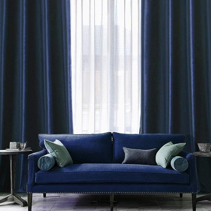 MIULEE Velvet Curtains Royal Blue 52 x 108 Inch Length Set of 2 | Extra Long - Image 6