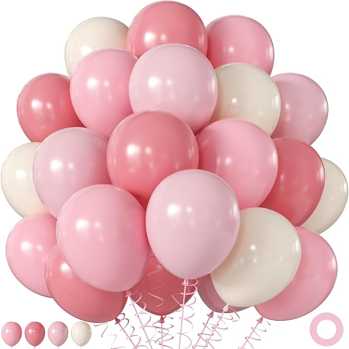 Pink and White Balloons for Baby Shower Bridal Shower Birthday Decorations | by JOYFLOAT
