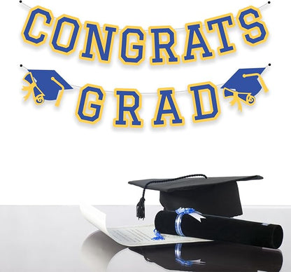 Congrats Grad Banner Graduation Party Banner Decoration Hanging Garland High - Image 3