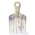 14MX Long-Tooth Comb/Afro Hair Lift Combs for Women's Curls and Men's Beards - Hand-Made, Hand-Crafted Beauty for Effortless Styling (White purple, 2 PACK)