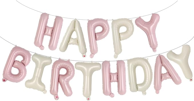 Happy Birthday Balloons Banner, Foil Balloon Personalized Name Letters Balloons by TOTAFAM
