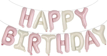 Happy Birthday Balloons Banner, Foil Balloon Personalized Name Letters Balloons by TOTAFAM