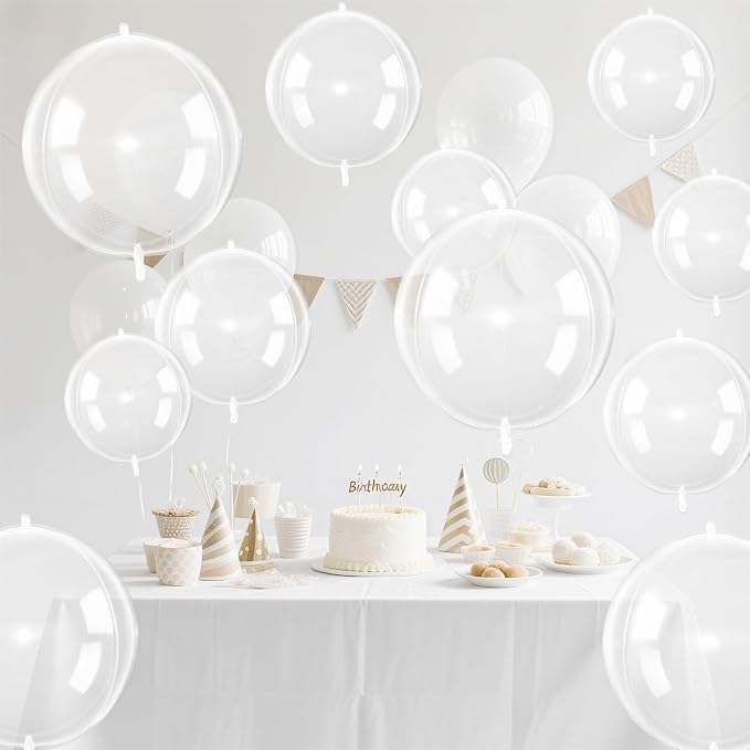 12Pcs Clear Round Foil Balloons - Image 7