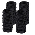 Black Hair Ties Hair Elastics Rubber Bands No Damage for Thick and Curly Hair Long-Lasting Braids Ponytails Holders All Hair Types Pain-Free Hair Accessories for Women or Men 50 PCS 4MM