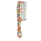 Wide Tooth Comb,Effortless Tangle Removal for Curly, Wet, Long Hair Wet,Cute Aesthetic Design for Women Men and Girls (Orange-16)