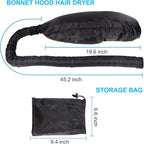 Upgraded Large Hooded Hair Dryer Bonnet Cap with Long Tube for Fast Drying, Fits All Head Sizes and Hair Styling